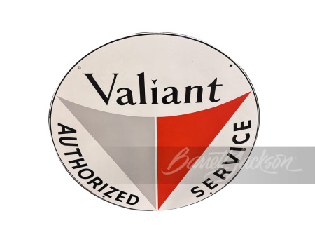 EARLY 1960S PLYMOUTH VALIANT PORCELAIN SIGN