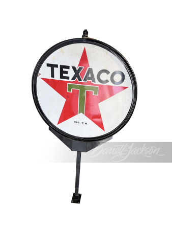 LARGE CIRCA 1950S TEXACO OIL PORCELAIN POLE SIGN