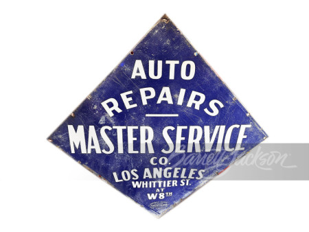 LATE 1920S-EARLY '30S MASTER SERVICE AUTO REPAIRS PORCELAIN SIGN