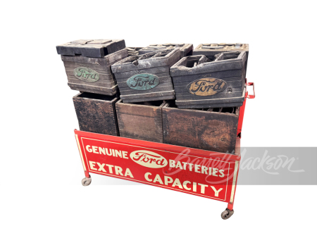 1930S FORD BATTERIES METAL DISPLAY RACK