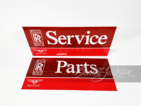LOT OF TWO CIRCA 1980S BENTLEY-ROLLS ROYCE "SERVICE/PARTS" LEXAN SIGNS