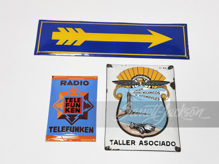 LOT OF THREE EUROPEAN PORCELAIN SIGNS