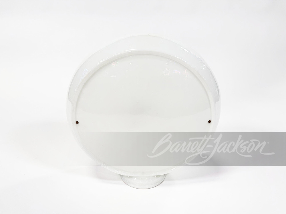Circa 1940s narrow milk-glass gas pump globe body.