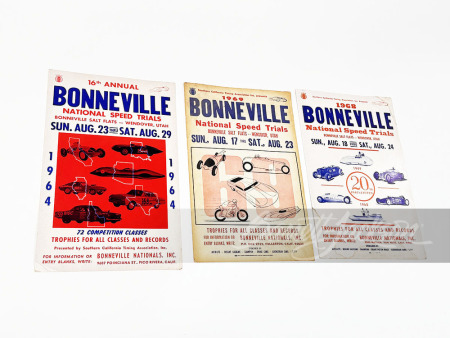 LOT OF THREE BONNEVILLE SPEED TRIALS POSTERS
