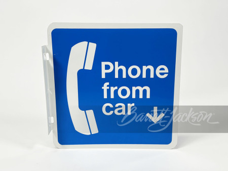 VINTAGE "PHONE FROM CAR" TIN SIGN
